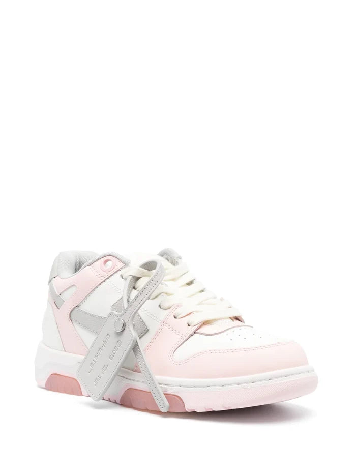 OFF-WHITE WOMEN Out Of Office Calf Leather Pink/Grey - MAISONDEFASHION.COM