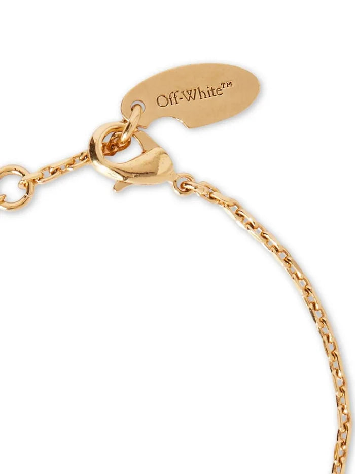 OFF-WHITE WOMEN Pearl Arrow Charm Bracelet Gold - MAISONDEFASHION.COM