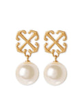 OFF-WHITE WOMEN Pearl Arrow Earrings Gold - MAISONDEFASHION.COM