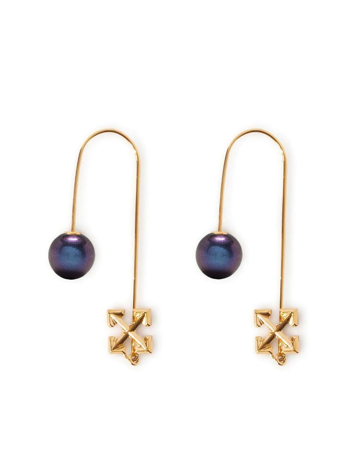 OFF-WHITE WOMEN Pearl & Arrow Earrings Multicolour/Blue - MAISONDEFASHION.COM