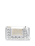 VERSACE WOMEN Sketch 7 Logo Plaque Cross Body Bag Silver - MAISONDEFASHION.COM