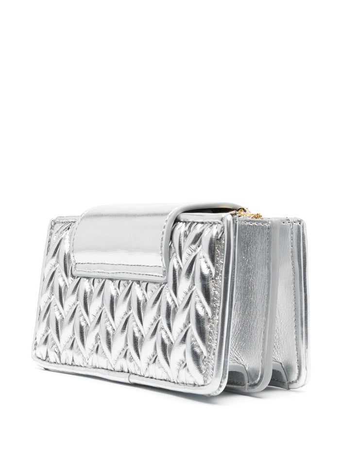 VERSACE WOMEN Sketch 7 Logo Plaque Cross Body Bag Silver - MAISONDEFASHION.COM