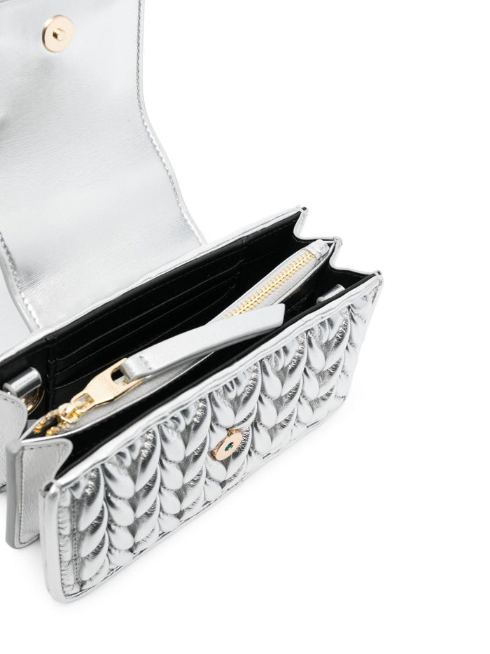 VERSACE WOMEN Sketch 7 Logo Plaque Cross Body Bag Silver - MAISONDEFASHION.COM
