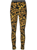 VERSACE WOMEN Sketch Couture Print Leggings Black/Gold - MAISONDEFASHION.COM