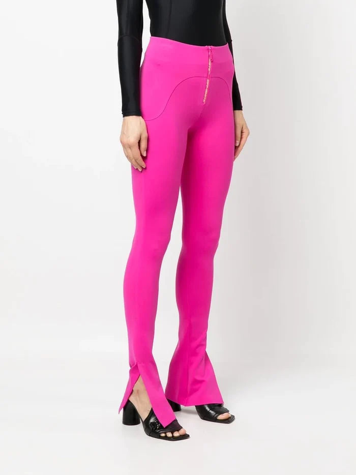 OFF-WHITE WOMEN Split Logo Leggings Rhodium Red - MAISONDEFASHION.COM