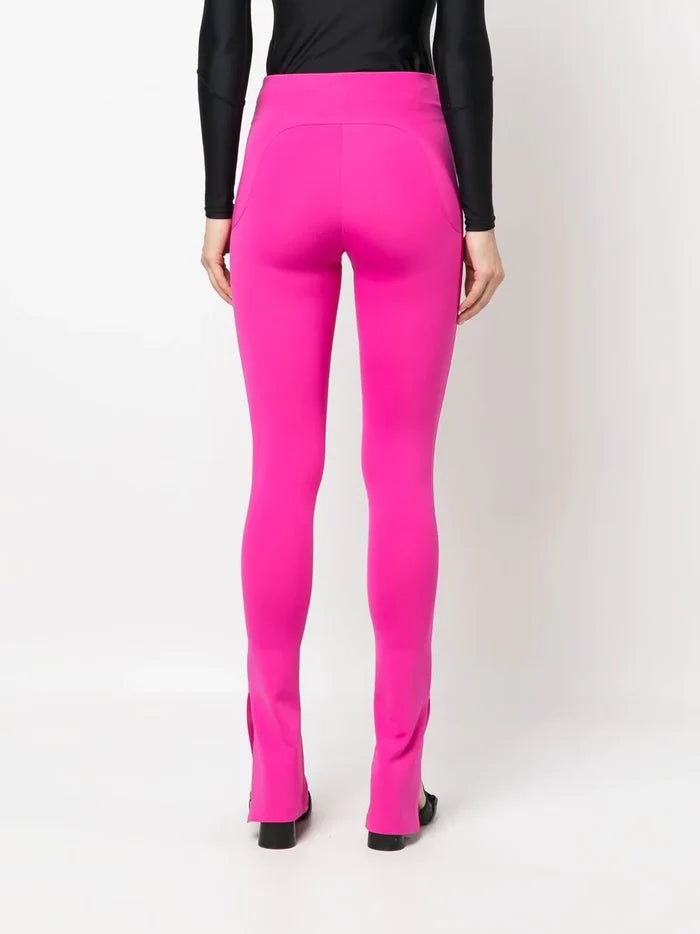 OFF-WHITE WOMEN Split Logo Leggings Rhodium Red - MAISONDEFASHION.COM