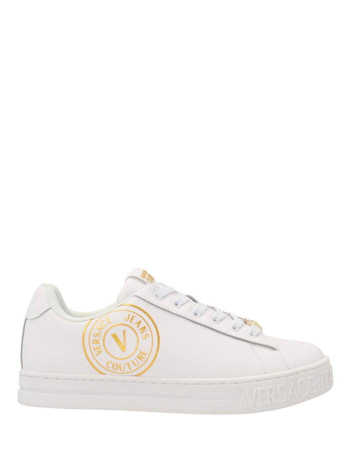 VERSACE WOMEN V-Emblem Court 88 Sneakers White - MAISONDEFASHION.COM