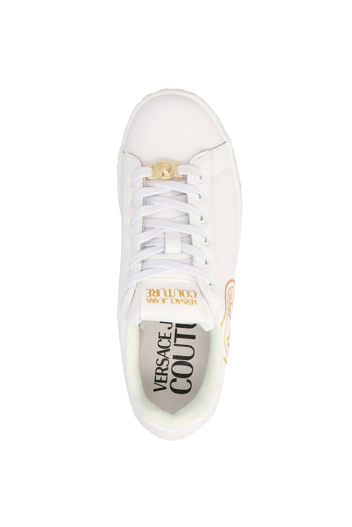 VERSACE WOMEN V-Emblem Court 88 Sneakers White - MAISONDEFASHION.COM