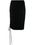 OFF-WHITE WOMEN Vanice Lace Up Skirt Black - MAISONDEFASHION.COM