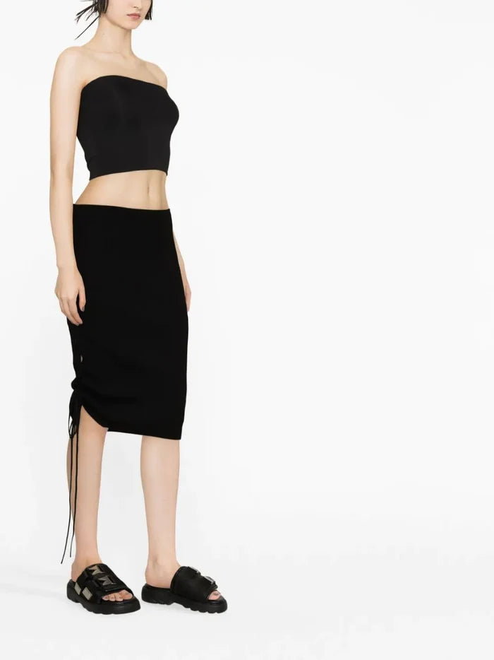 OFF-WHITE WOMEN Vanice Lace Up Skirt Black - MAISONDEFASHION.COM