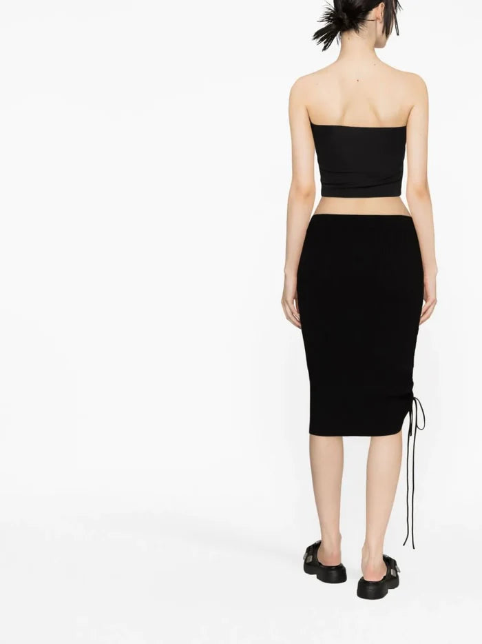 OFF-WHITE WOMEN Vanice Lace Up Skirt Black - MAISONDEFASHION.COM