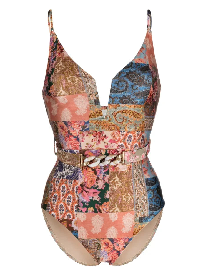 ZIMMERMANN WOMEN Devi Plunge V Wire 1PC Multi - MAISONDEFASHION.COM