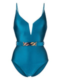 ZIMMERMANN WOMEN Ginger Plunge V Wire 1PC Blue - MAISONDEFASHION.COM