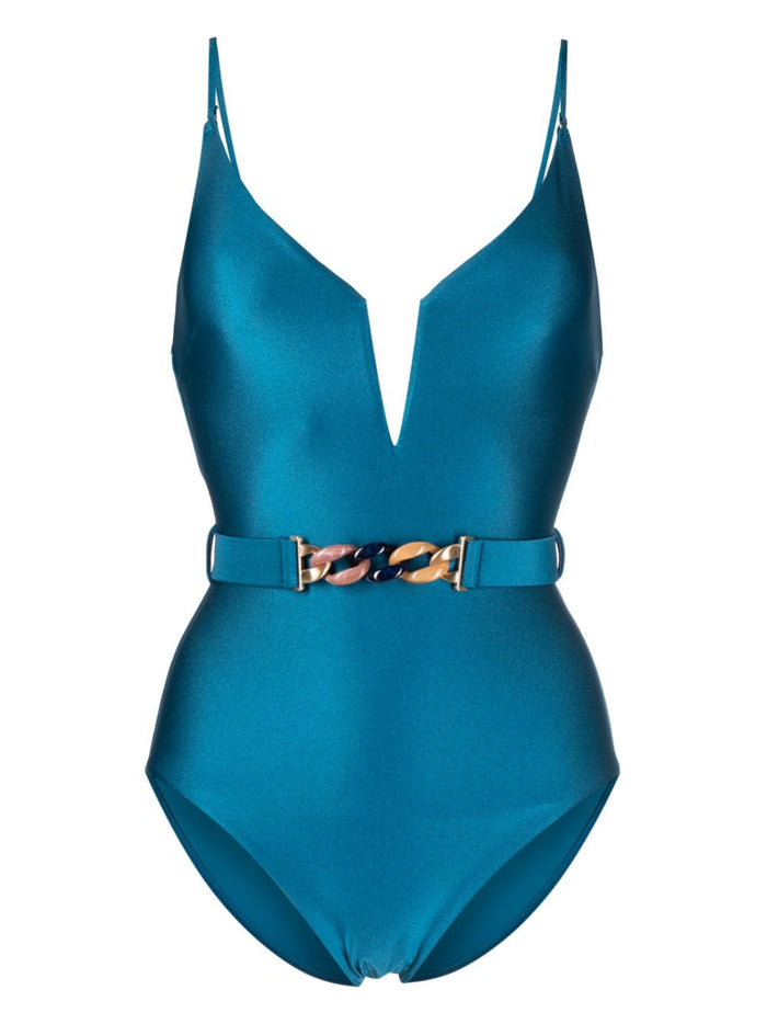 ZIMMERMANN WOMEN Ginger Plunge V Wire 1PC Blue - MAISONDEFASHION.COM