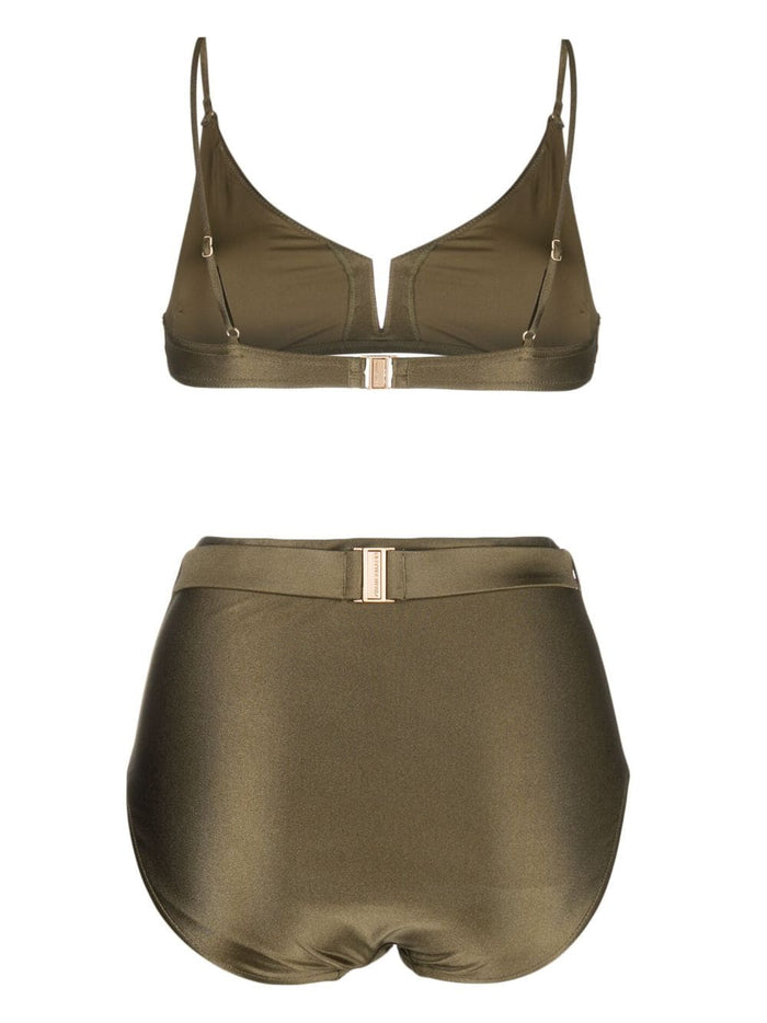 ZIMMERMANN WOMEN Ginger Plunge V Wire Bikini Olive Green - MAISONDEFASHION.COM