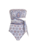 ZIMMERMANN  Vitali Placement Scarf Tie 1pc Blue Paisley - MAISONDEFASHION.COM