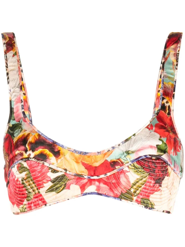 ZIMMERMANN WOMEN Wonderland Floral Bralette Multi - MAISONDEFASHION.COM